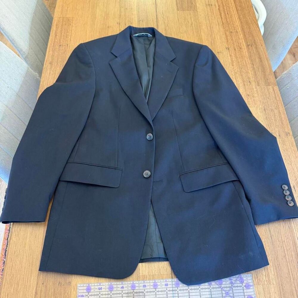 Versini Men's Black Suit Blazer Jacket Estimated Size 42R 44R